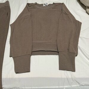 Brown Long Sleeve Sweat shirt and pants